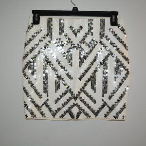 White Sequined mini skirt